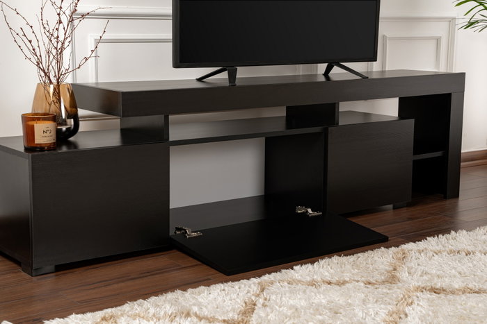 Hanah Home Beliz - Soporte de TV Madera Negro Hanah Home Beliz - Soporte de TV Madera Negro